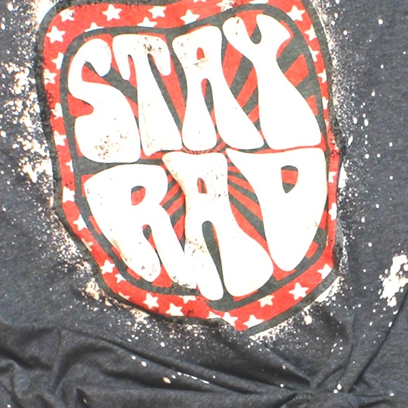 Bleach Dyed Black Vintage Stay Rad Tee NWOT - Picture 14 of 14